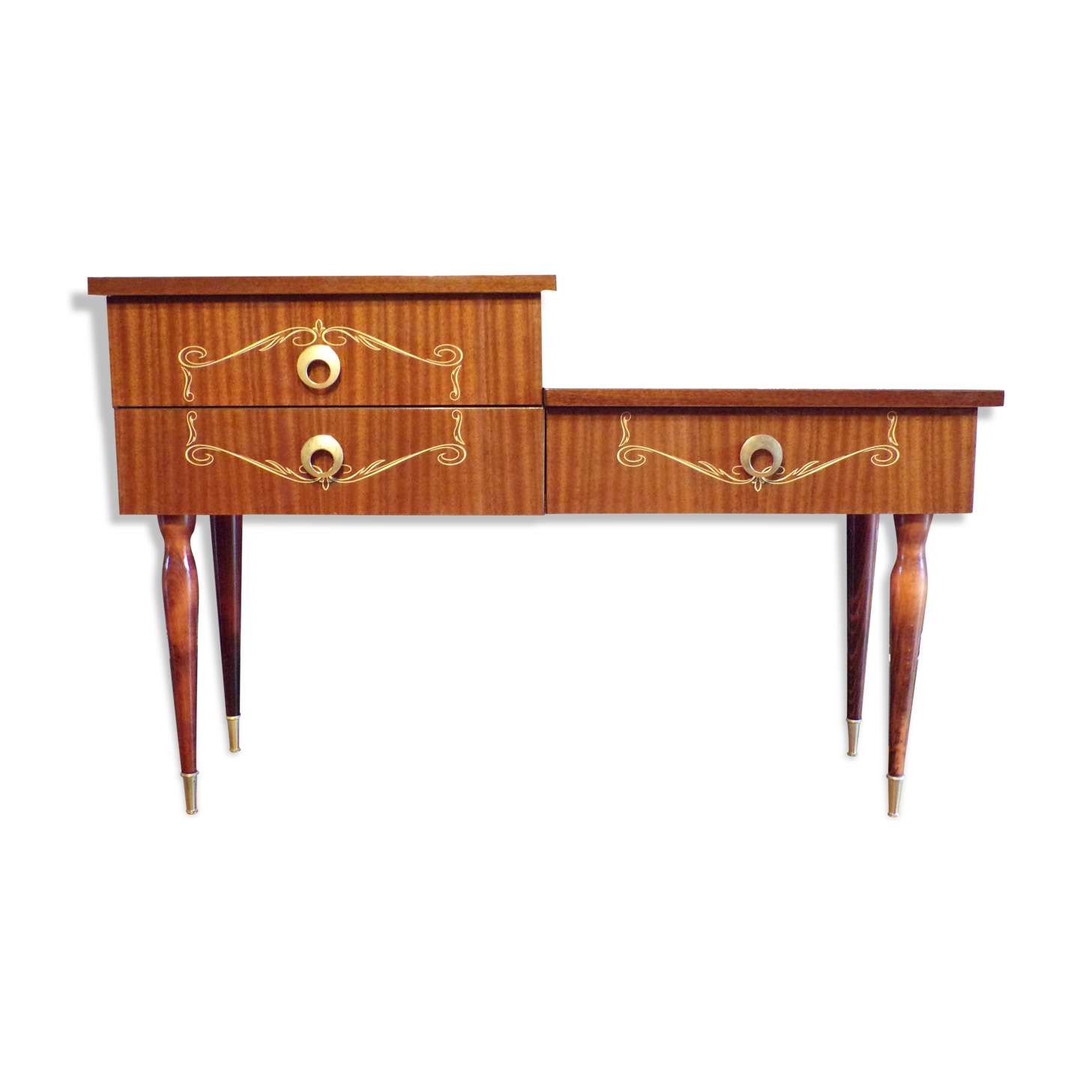 Vintage side table in varnished wood