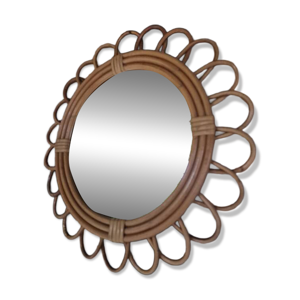 miroir rotin vintage