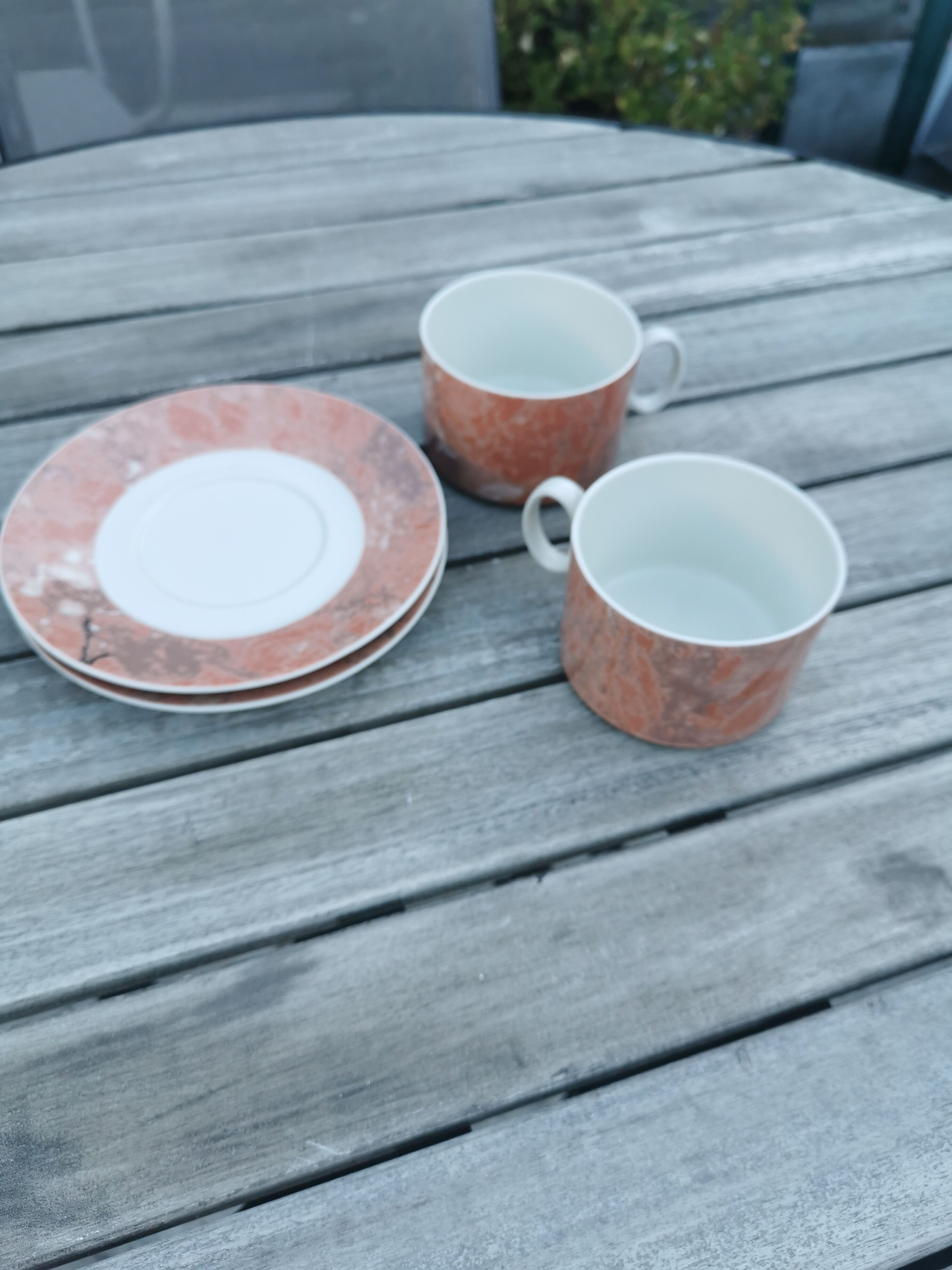 2 cups with Villeroy & Boch saucers, siena model.