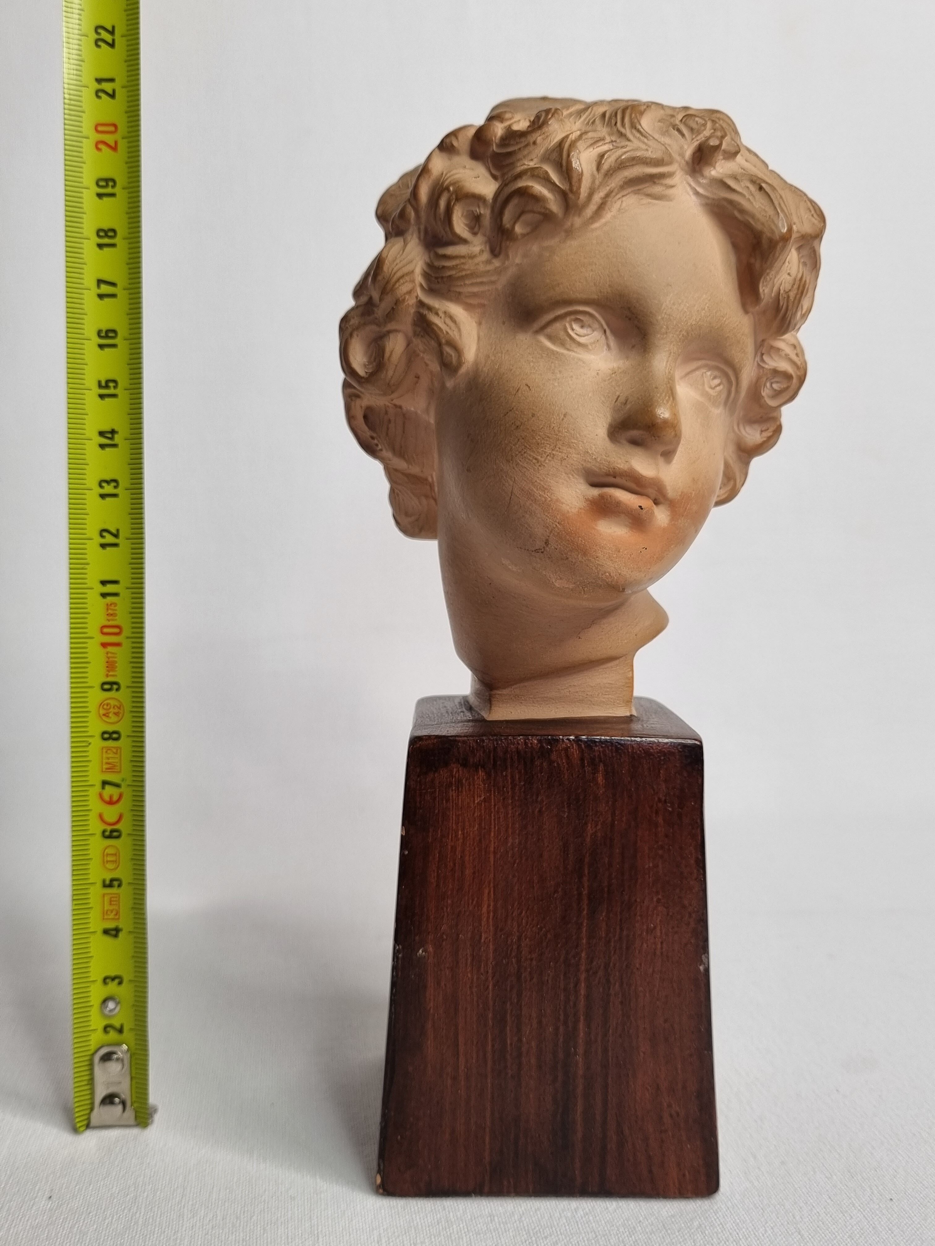 Bust of Bacchus child in patinated terracotta, 21 cm