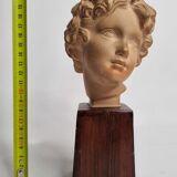 Bust of Bacchus child in patinated terracotta, 21 cm
