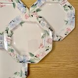 Octagonal Fiji Japan plates with sandstone flowers