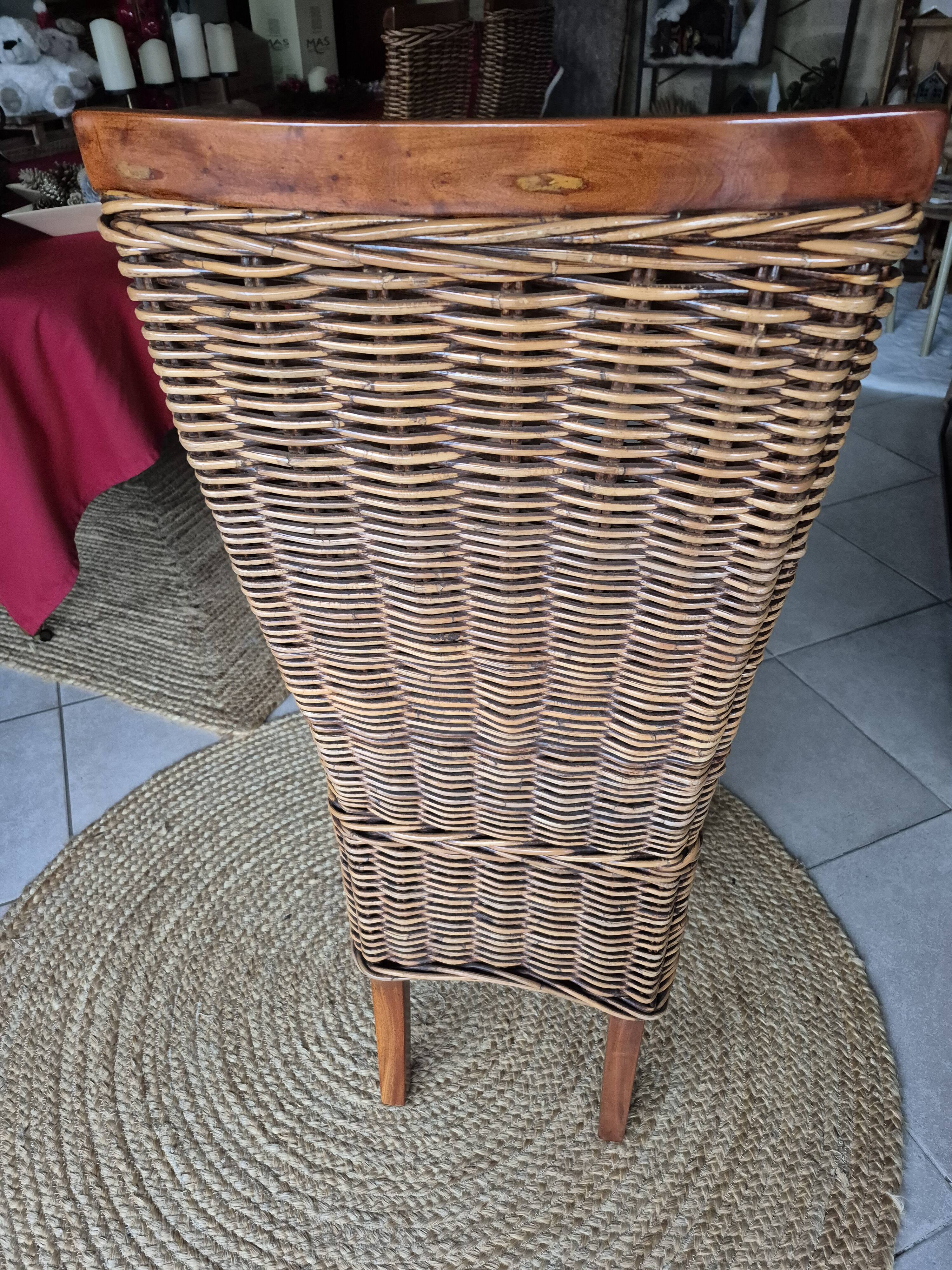 Wood and rattan chair