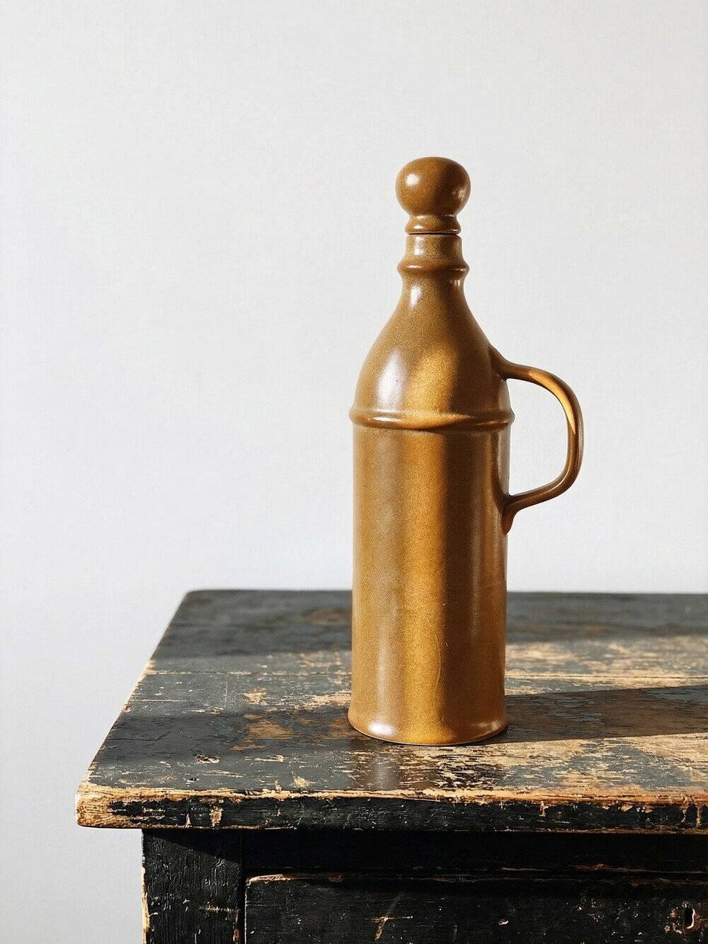 Ceramic bottle / jug / carafe in vintage stoneware style from the 60s-70s.