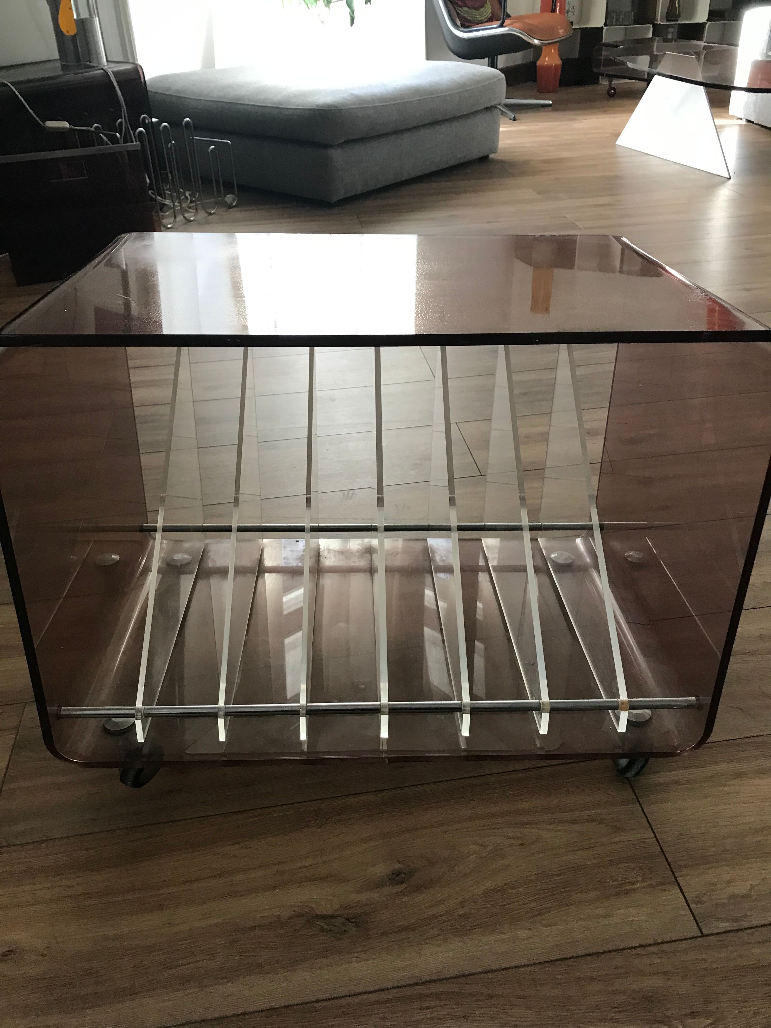 vintage furniture rock bobois plexiglass smoked vinyls