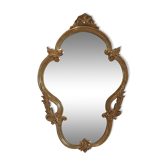 Miroir doré baroque ovale allongé