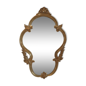 Oval baroque gold mirror