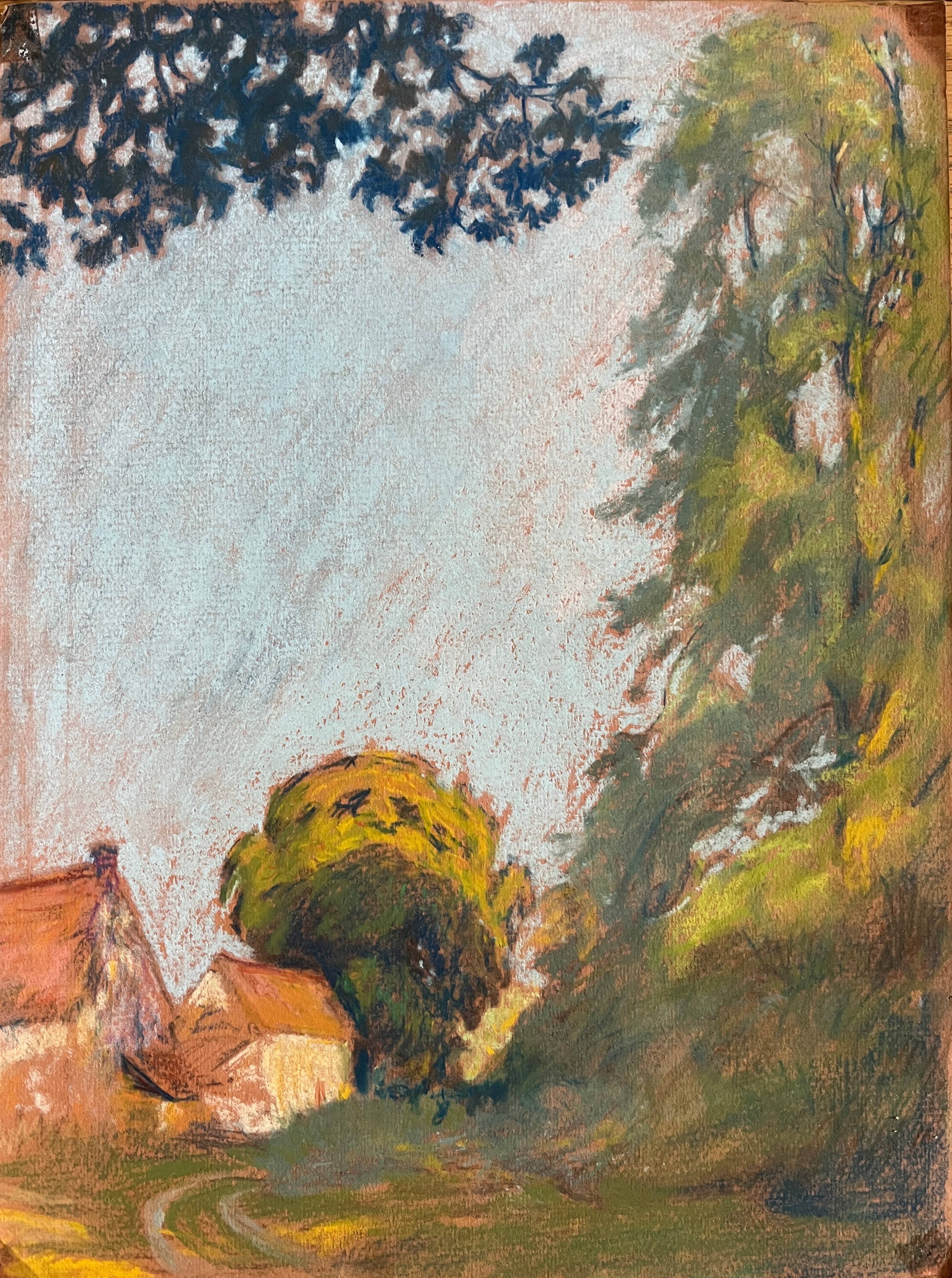 Paintings set of 3 drawings by Ed. Pannetier (1884-1965) Ville d'Avray pond F