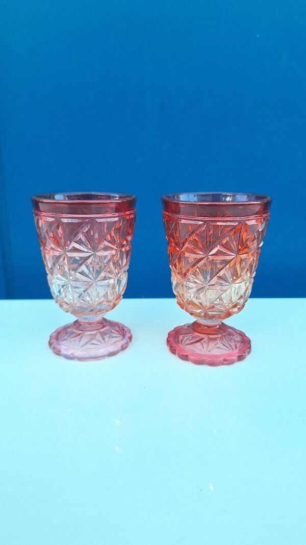 Paire de verres en cristal taillé Baccarat début XXème