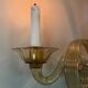 Venetian wall light in gilded Murano glass, circa 1940, set of five available.