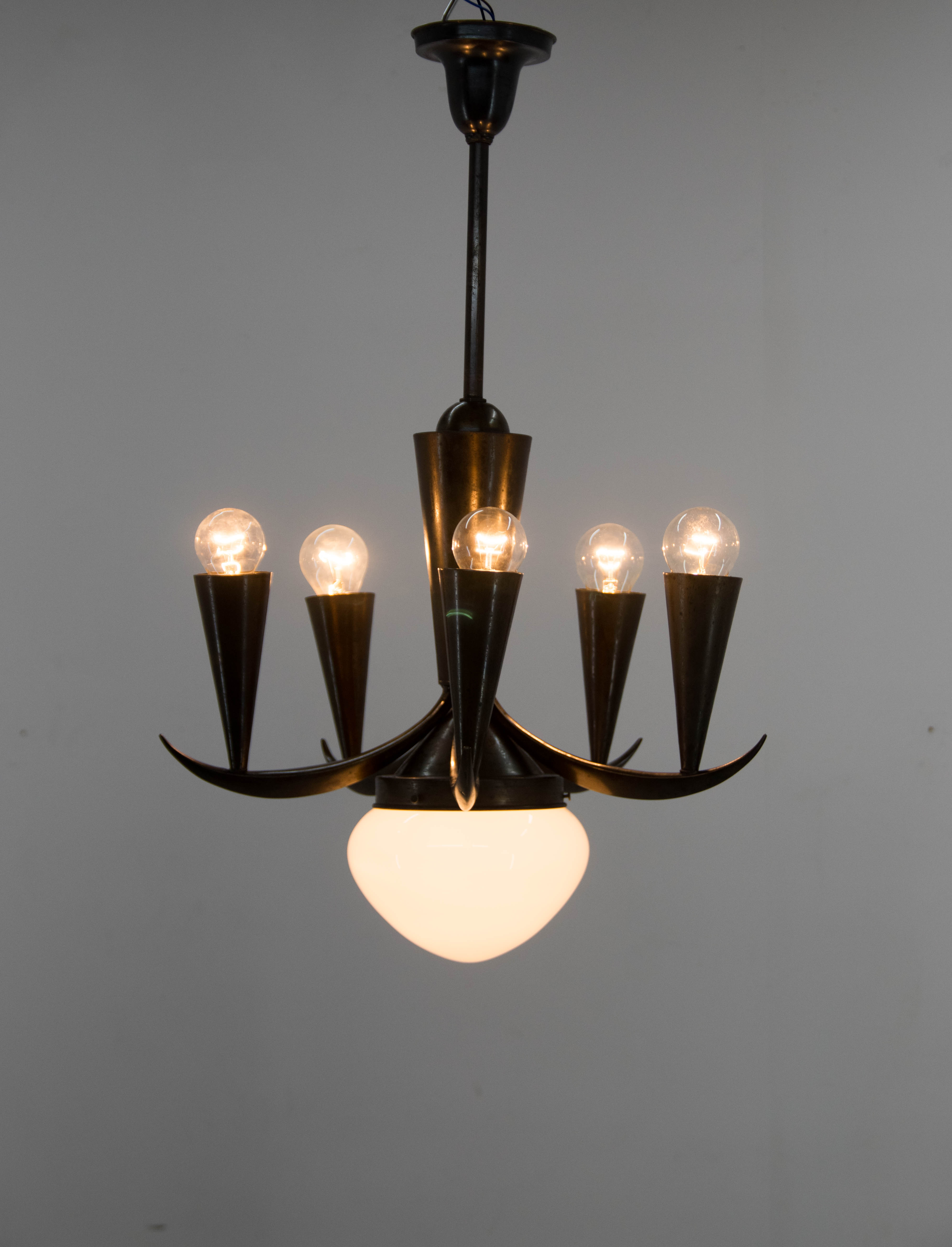 Cubistic Chandelier by IAS, 1910s