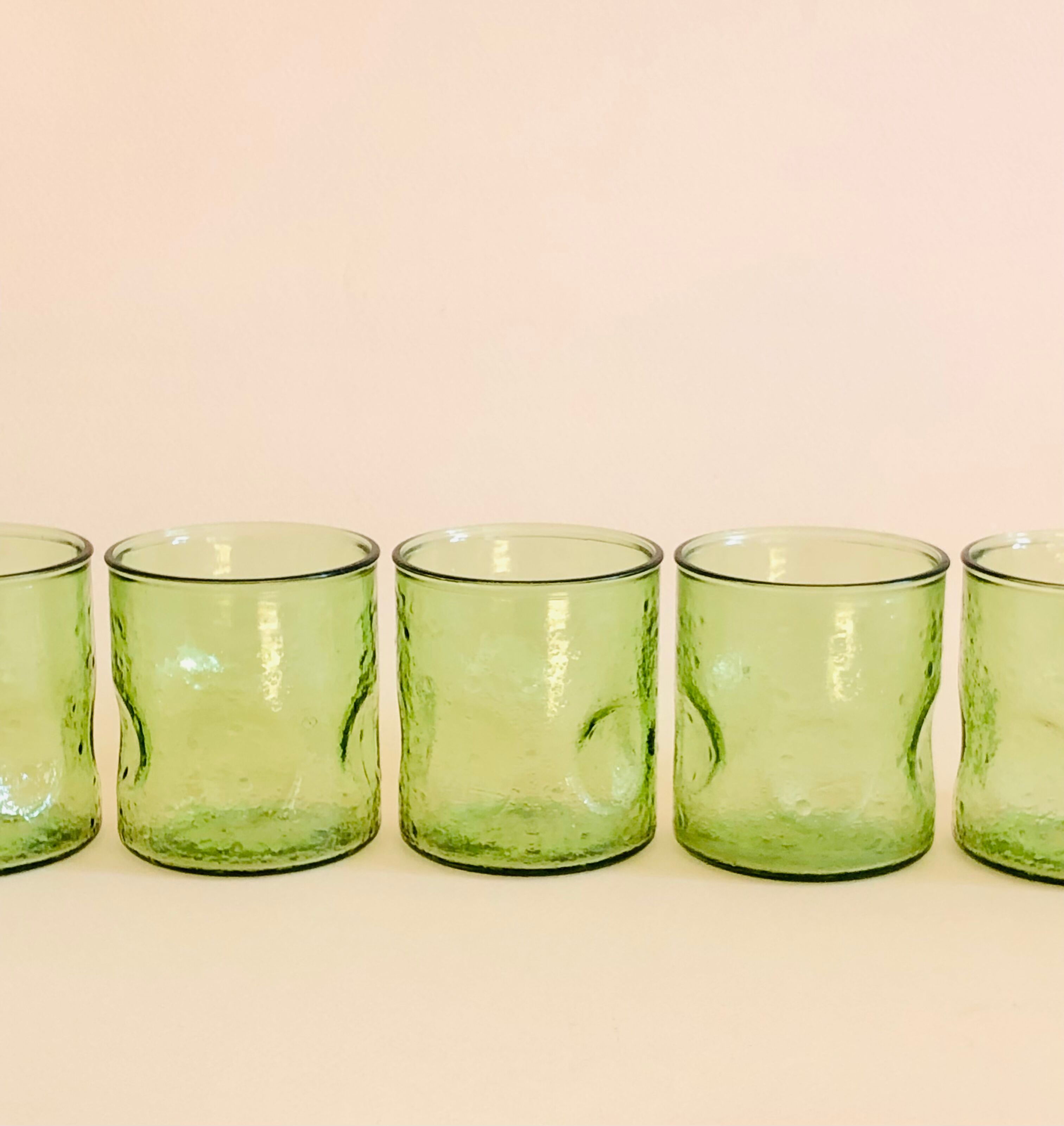 Set of five vintage water glasses