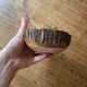 Ashtray candle holder in olive wood, old, vintage