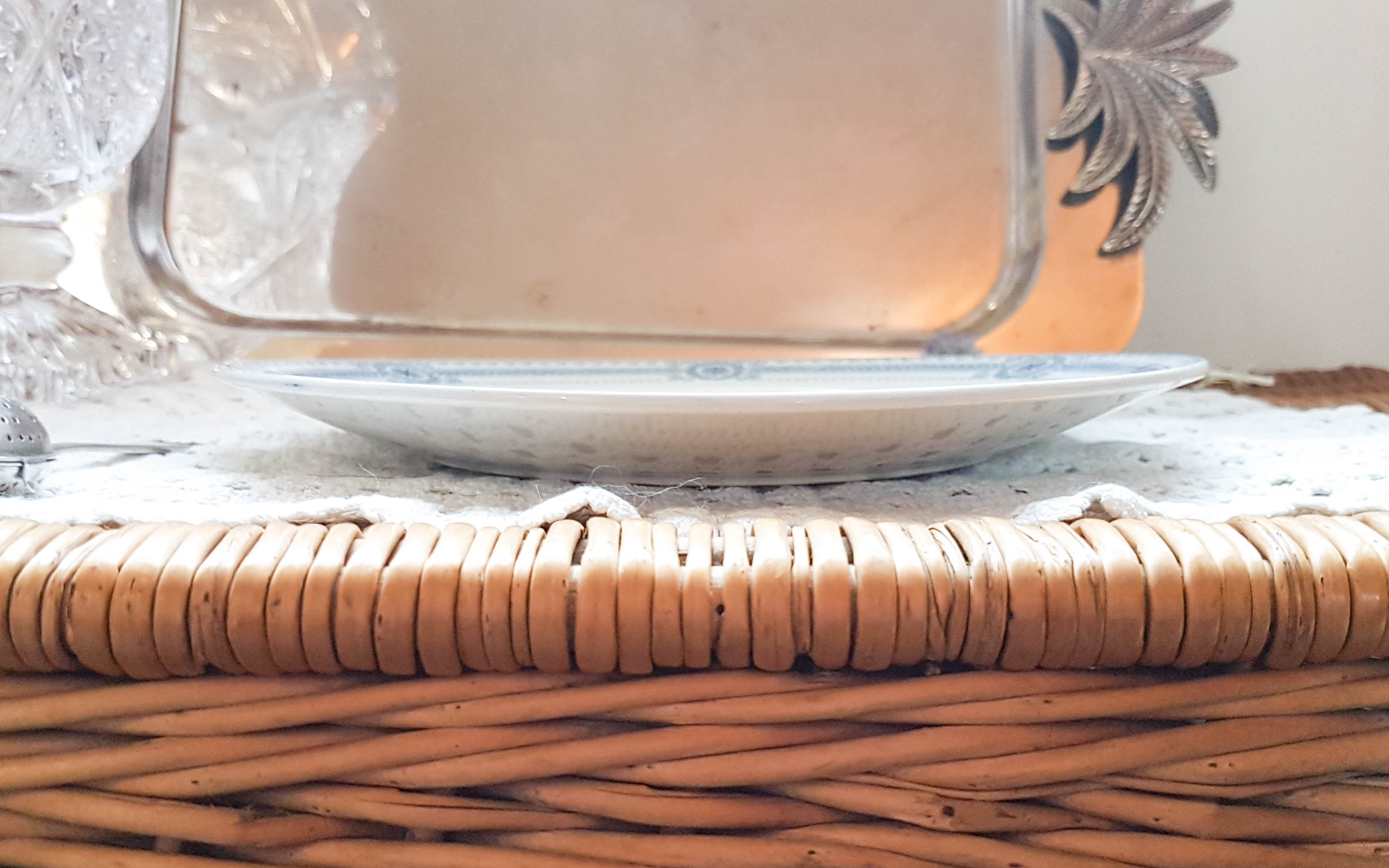 Lot of 4 blue plates "carina" U&C Sarreguemines Terre de Fer