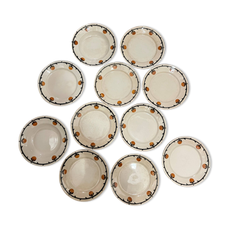 Set of Badonvillers art deco plates