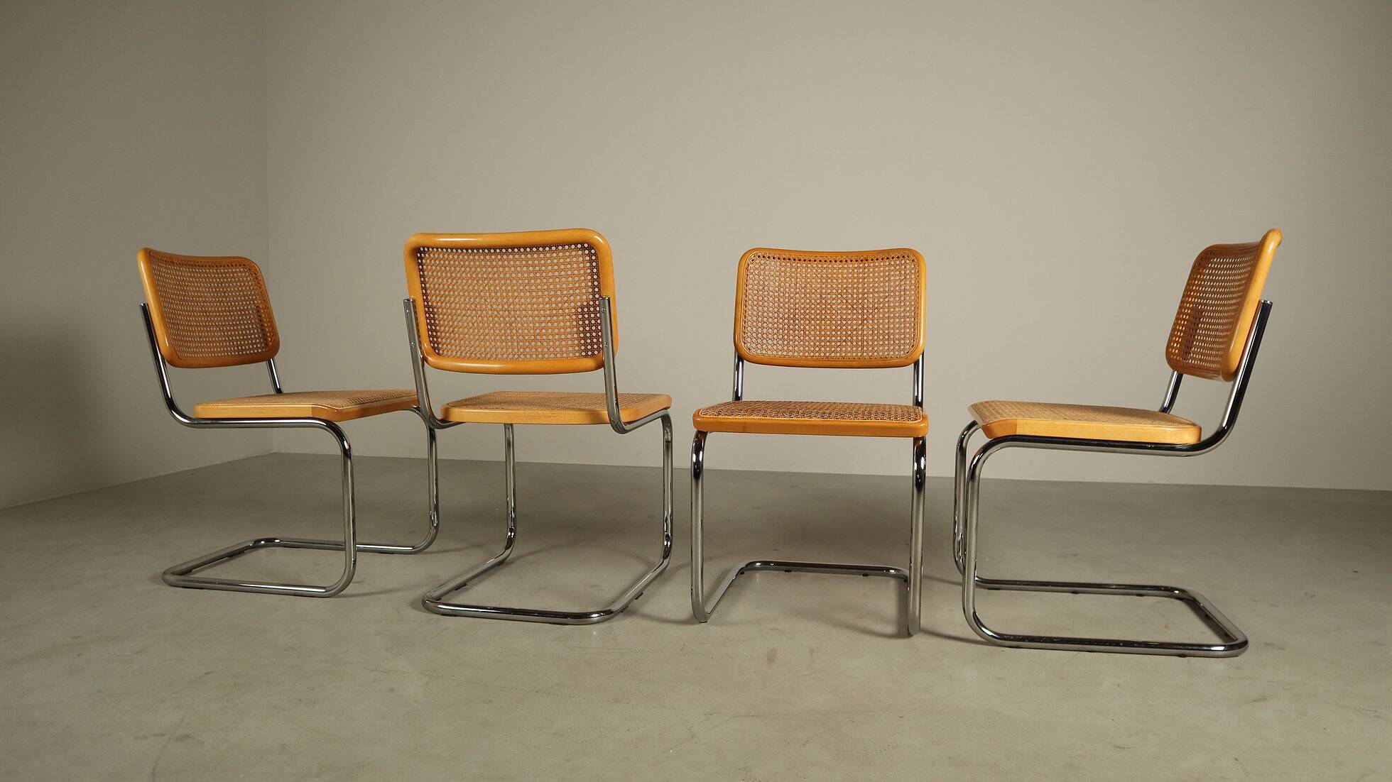 Set of four Thonet S32 chairs by Marcel Breuer, 1983