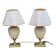 Vintage bedside lamp pair golden pineapple egg Maison Le Dauphin years