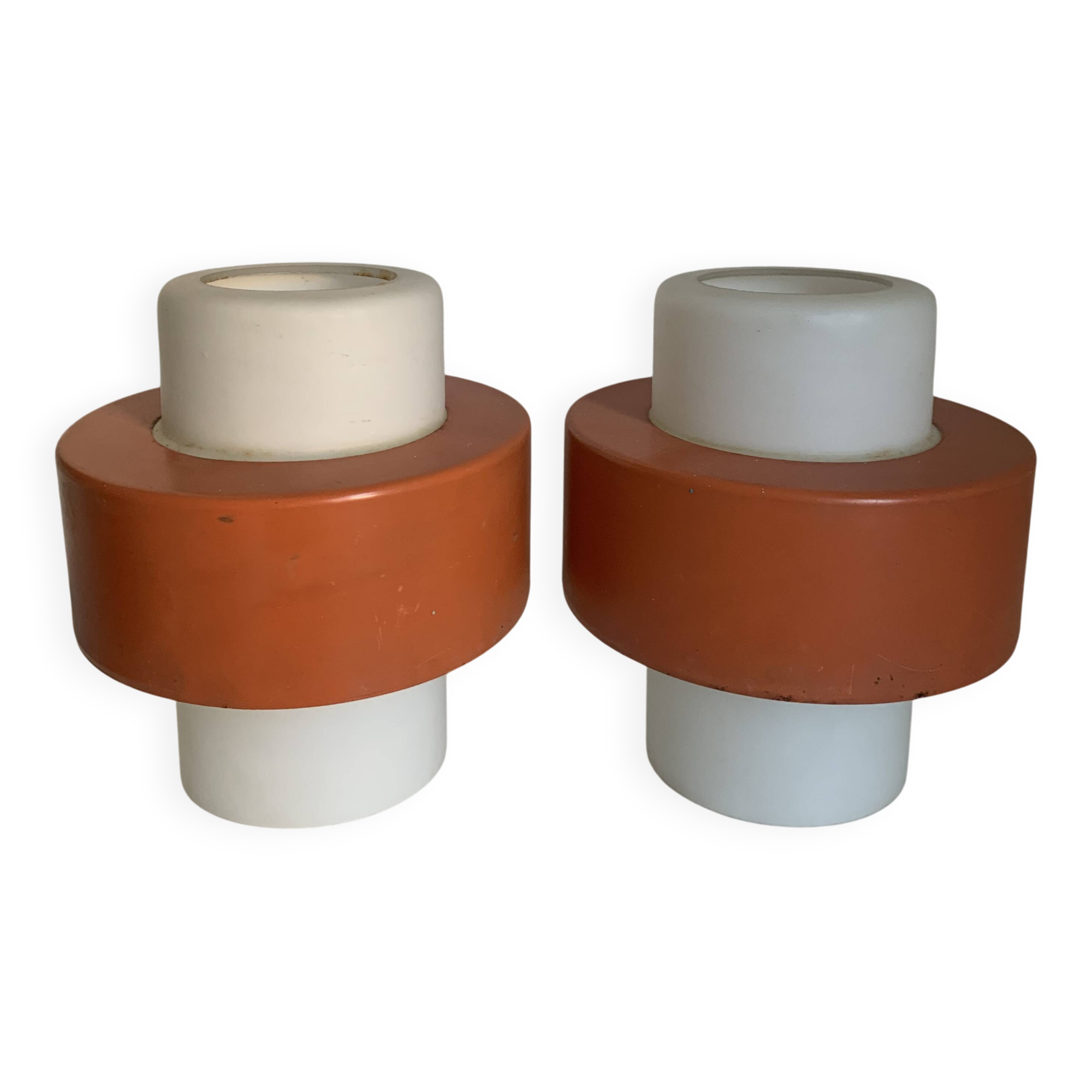 Paire suspension vintage 1960 Louis Kalff "Lierre" Philips carotte - 22 cm