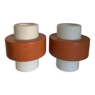 Pair of vintage 1960s Louis Kalff "Ivy" Philips carrot pendant lights - 22 cm