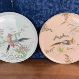 Longwy: large earthenware and enamel pie dishes in Japanese style