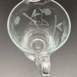 Service pichet et verres ciselé motif Fleurs