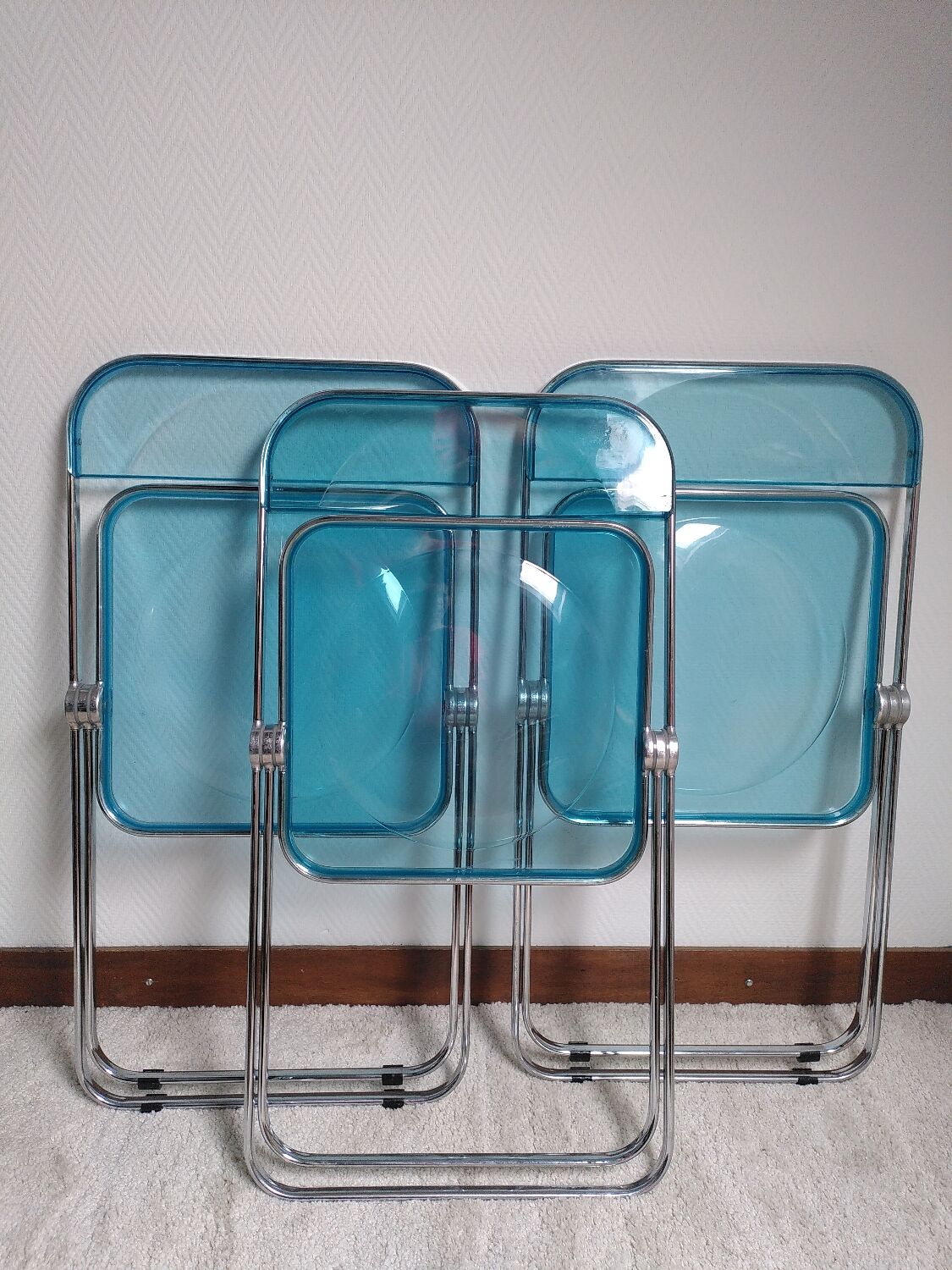 3 'Plia' chairs by Piretti for Castelli