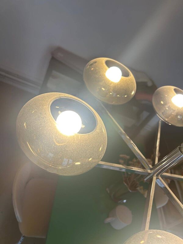 Lustre 6 branches Sciolari en métal chromé