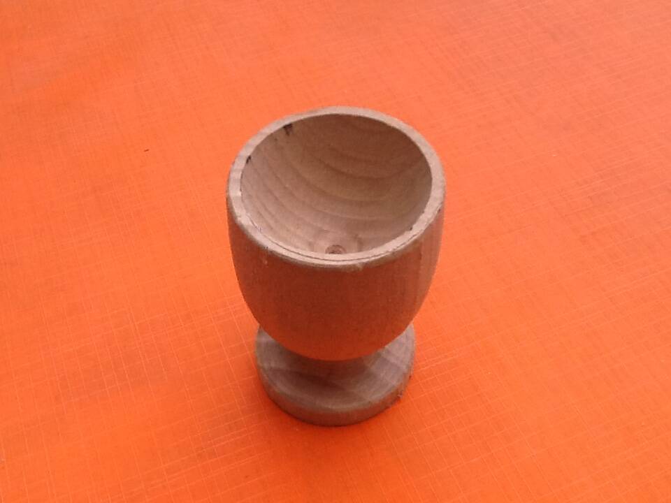 Two shells on foot shower turned wood raw finish