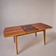 Dining room set, extendable table and 4 chairs, Czech vintage 19.