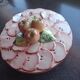 Pie dish / Tatin with a trompe-l'œil lid in slipware – Apple decoration