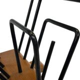 Vintage Reading Basket Steel Oak Magazine Rack 50's design