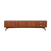 Enfilade basse des années 50 en bois de noyer