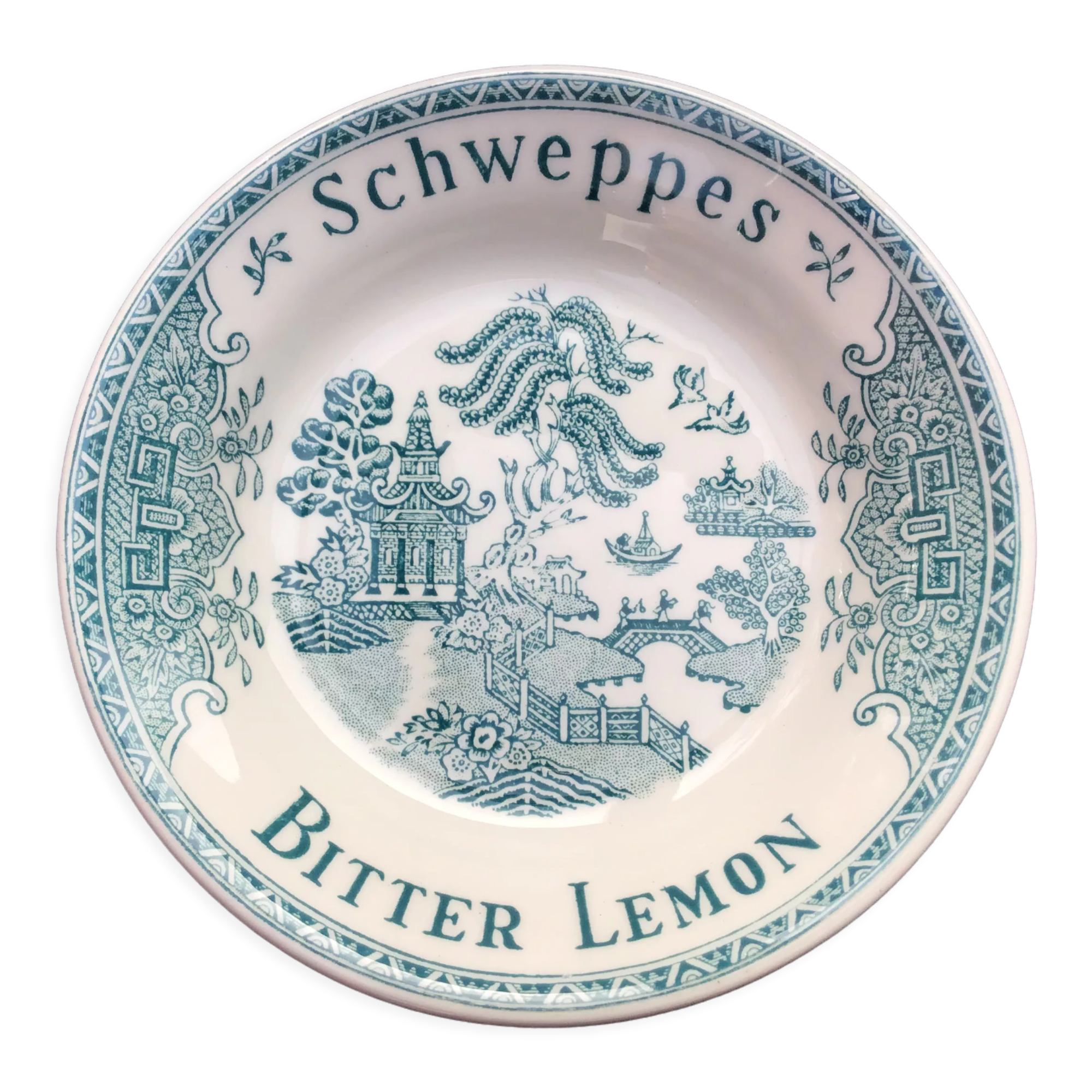 Advertising cup vintage bistro saucer Schweppes