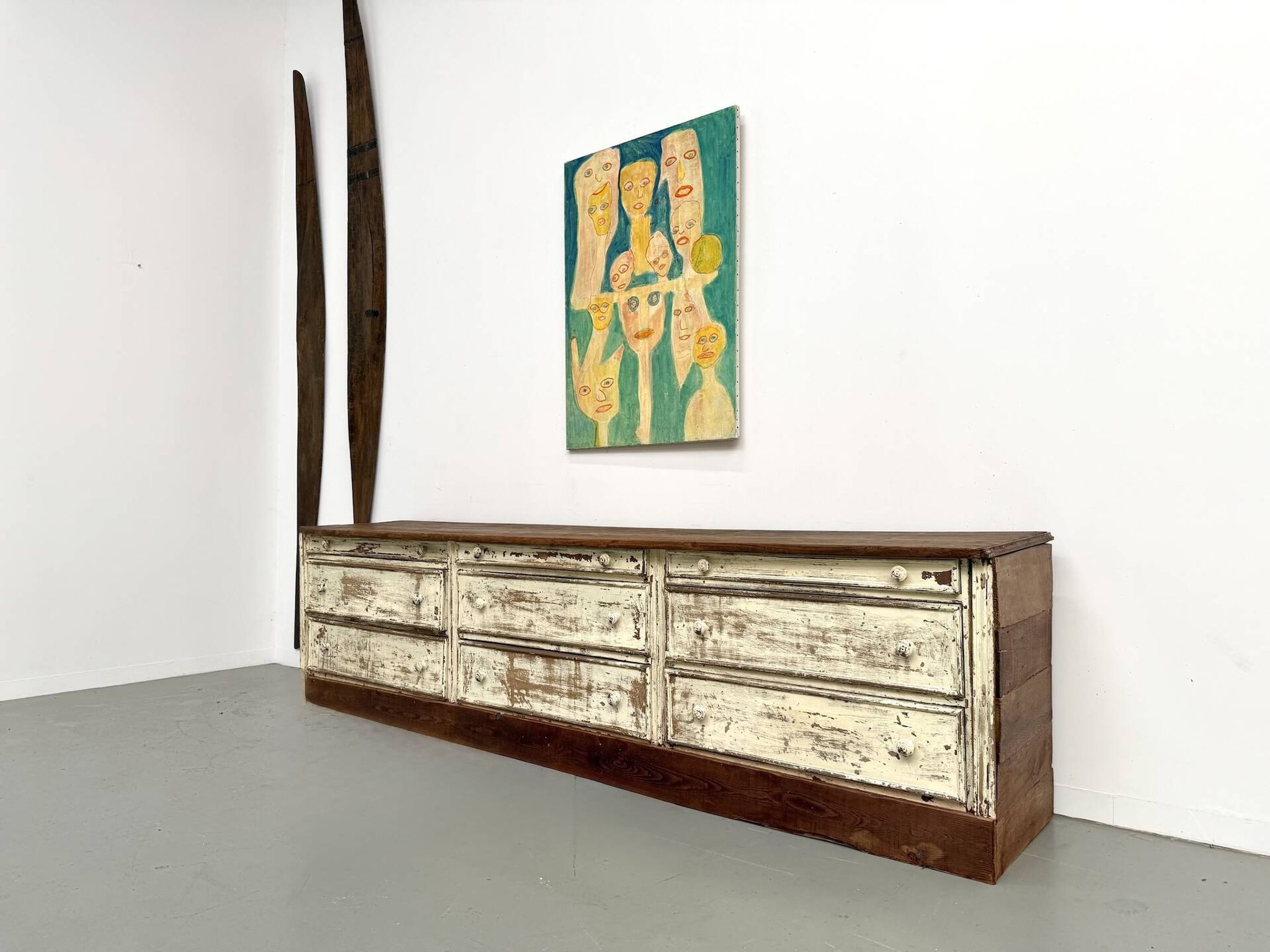 Large antique haberdashery cabinet, circa 1900
