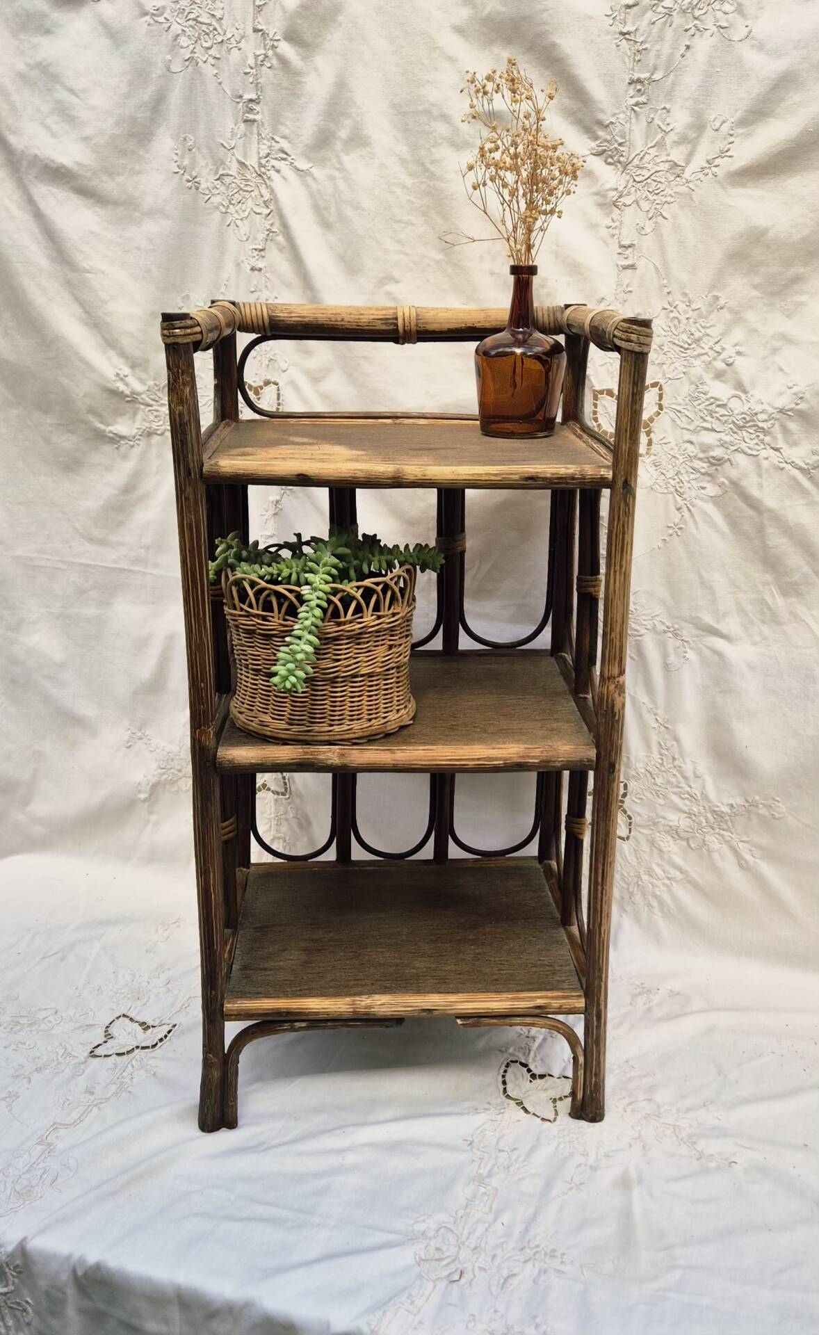 Rattan shelf