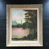 Pink lake painting