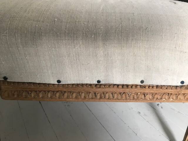 Louis XVI period armchair in raw wood