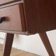 Bureau en chêne, piètement compas, 3 tiroirs, années 60