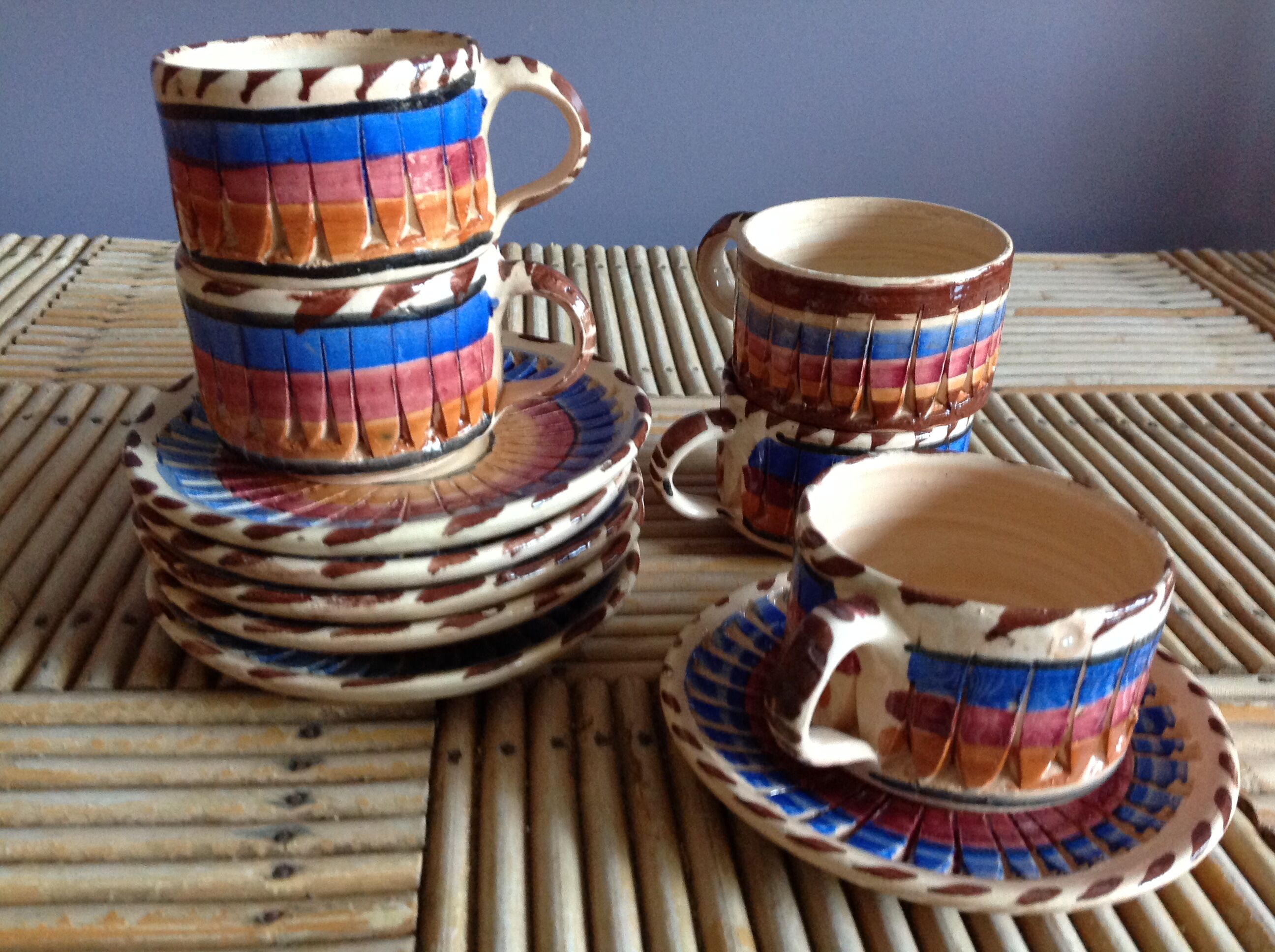 5 cups coffee cups in ceramics