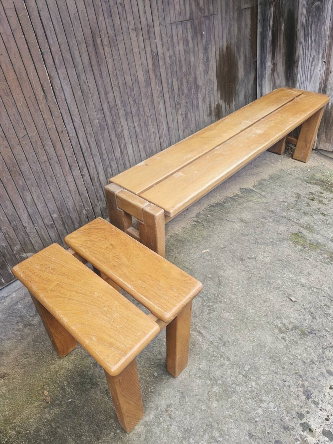 Maison regain set of 3 pieces in solid elm from the 70s and 80s.