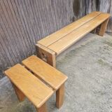 Maison regain set of 3 pieces in solid elm from the 70s and 80s.