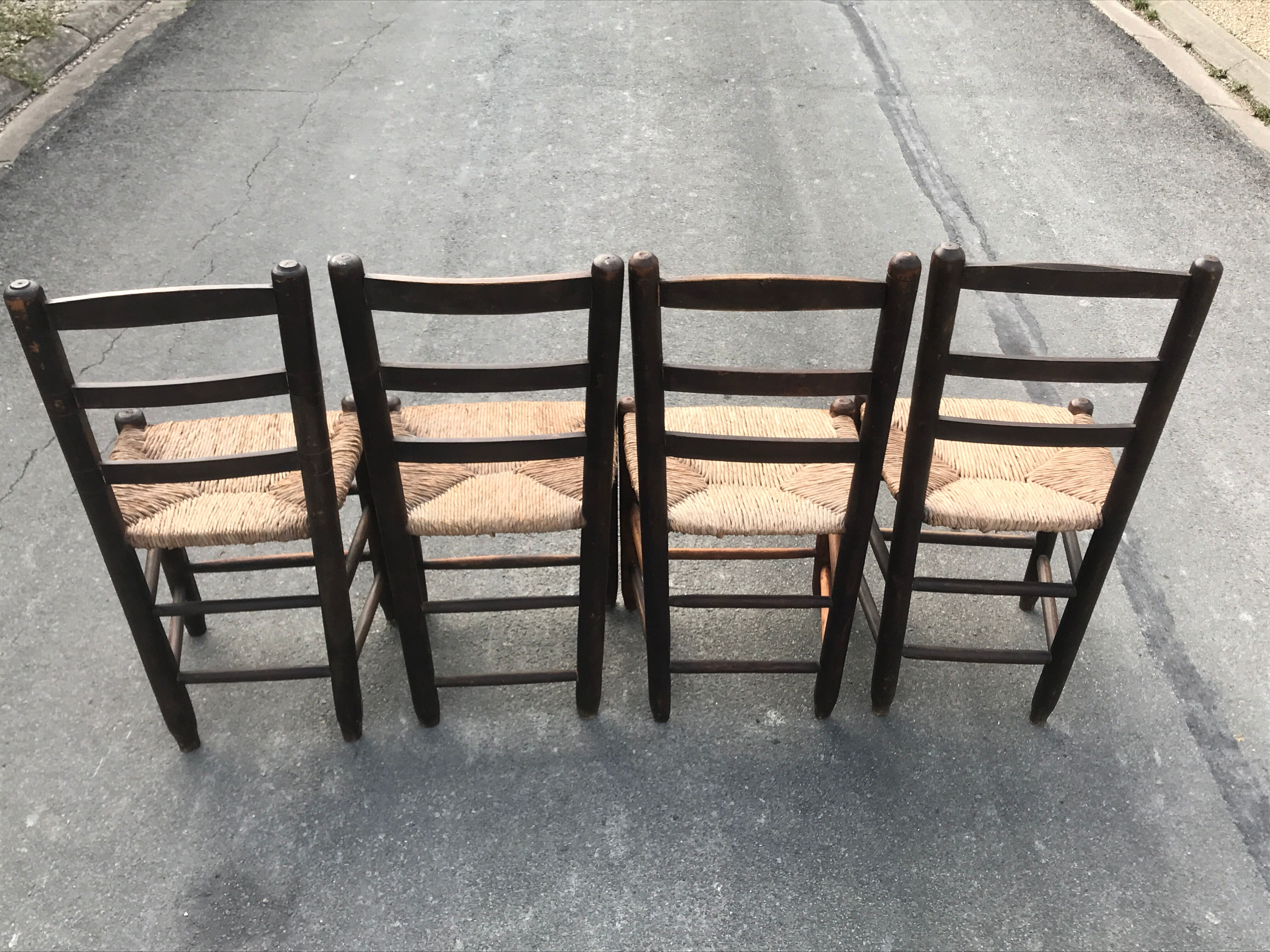 Chaises campagne suisse paille 1950