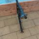 Antique garden bench with cast iron legs