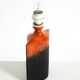 Unique 1960s ceramic table lamp in red and black by Kaiser Leuchten