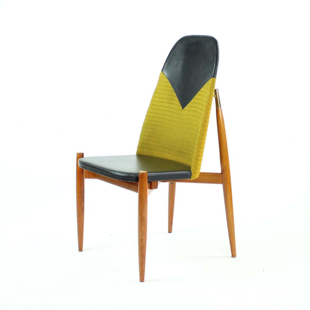 Tall Dining Chairs in Teak Wood, Czechoslovakia circa 1970