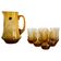 Set of six mid-century glasses and yellow Murano pot, Europe, 1960s.