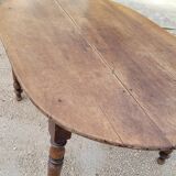 Oval Burgundy Farm Table in solid oak 19th