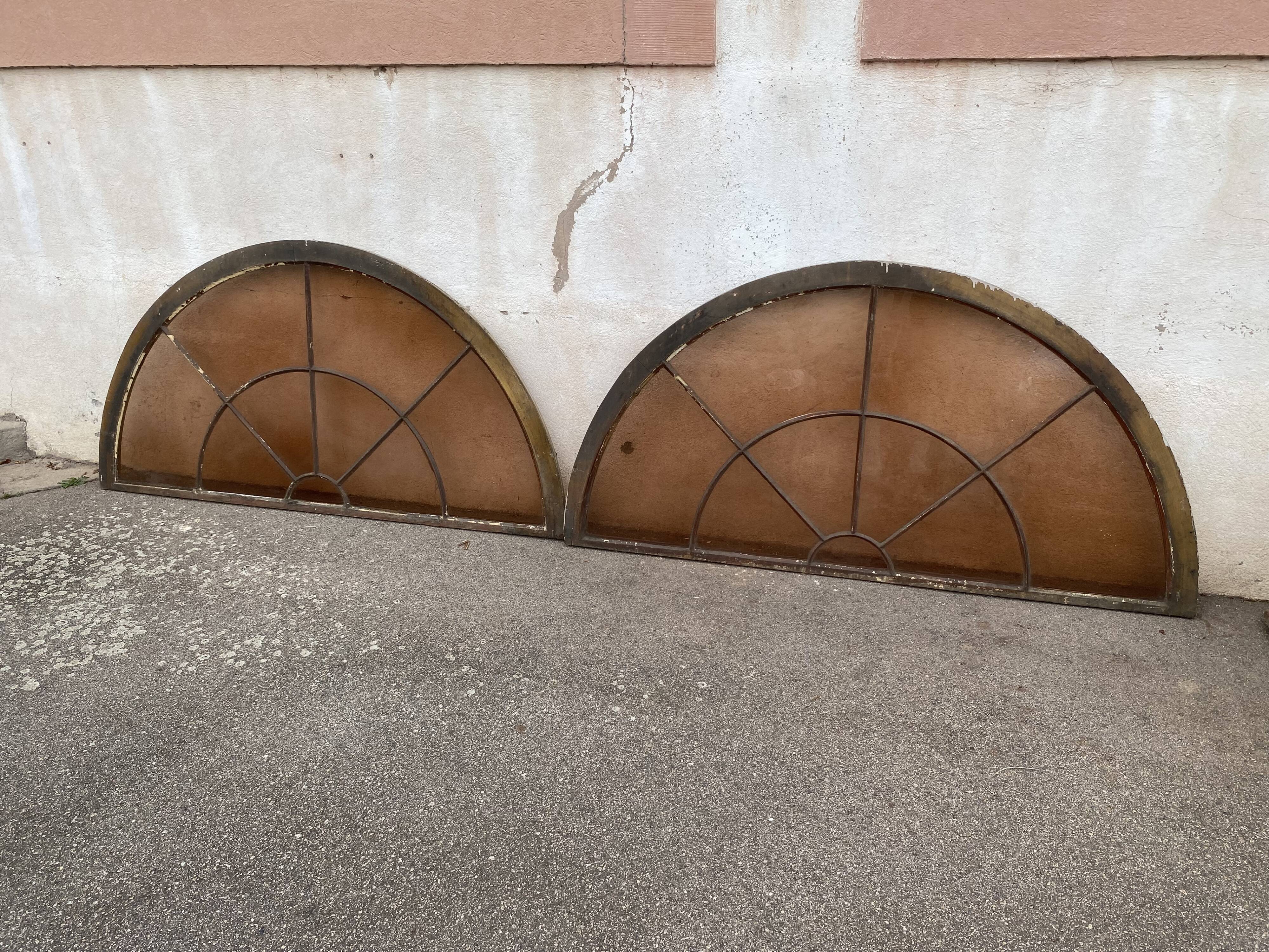 Half-moon window pair