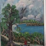 Original Mid Century Swedish Oil on Panel – “London” by Sven Jonsson