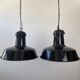 Pair of old industrial suspension lights xxl 40 cm